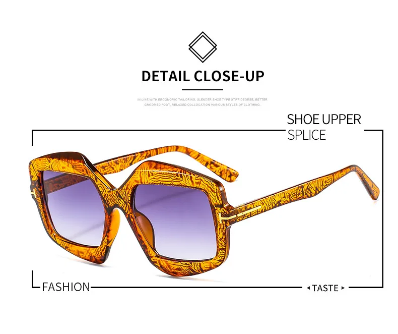 New Irregular T-shaped Sunglasses Color Men And Women INS Personalized Fashion Retro Modern Sunglasses 9096 display picture 2