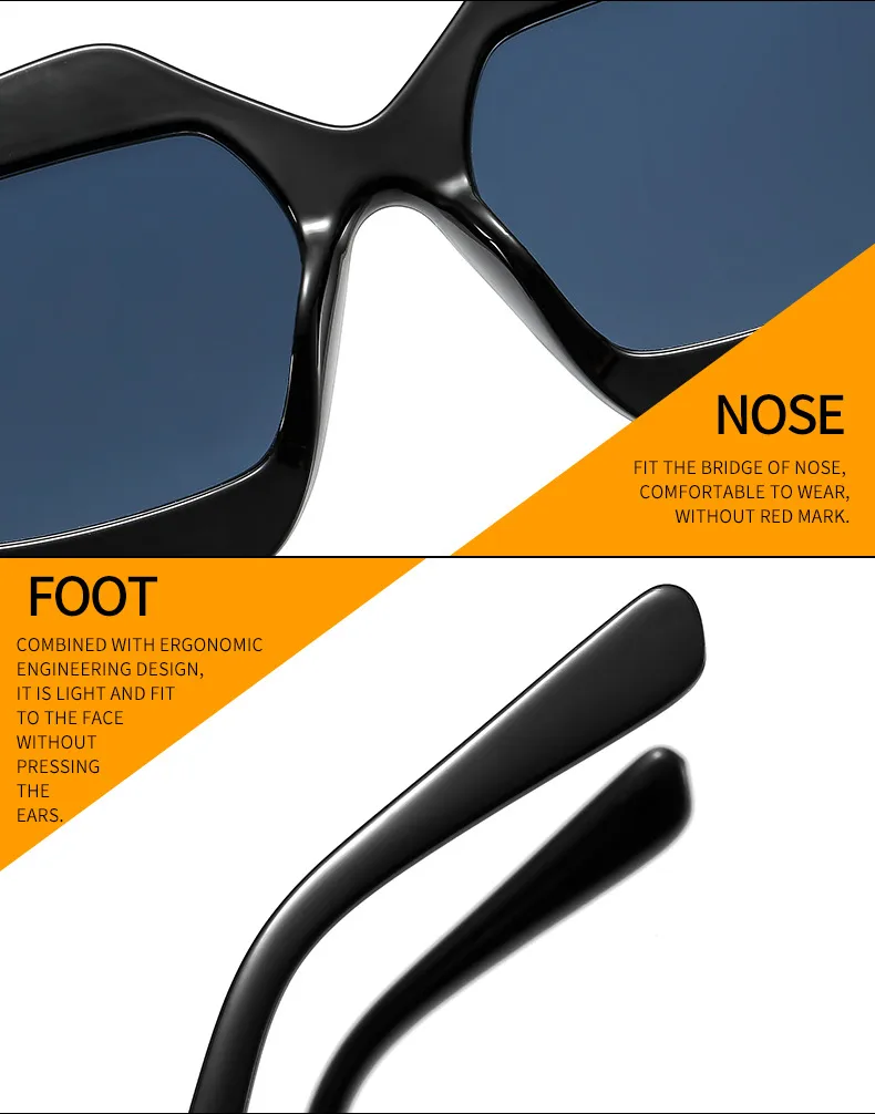 New Irregular T-shaped Sunglasses Color Men And Women INS Personalized Fashion Retro Modern Sunglasses 9096 display picture 14
