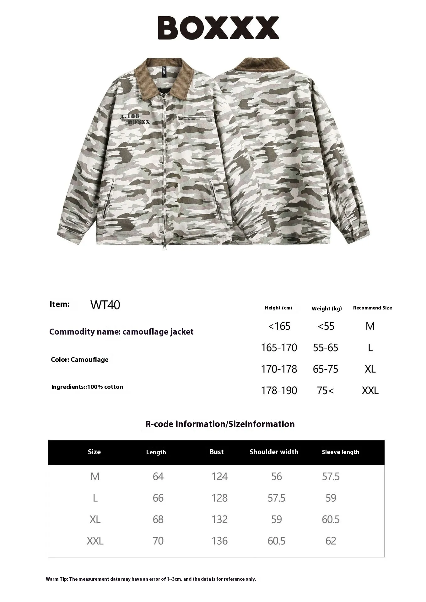 Jiayiku Fashion Brand  Spring New American Street Retro Vibe Camouflage Military Jacket Couple Jacket display picture 1