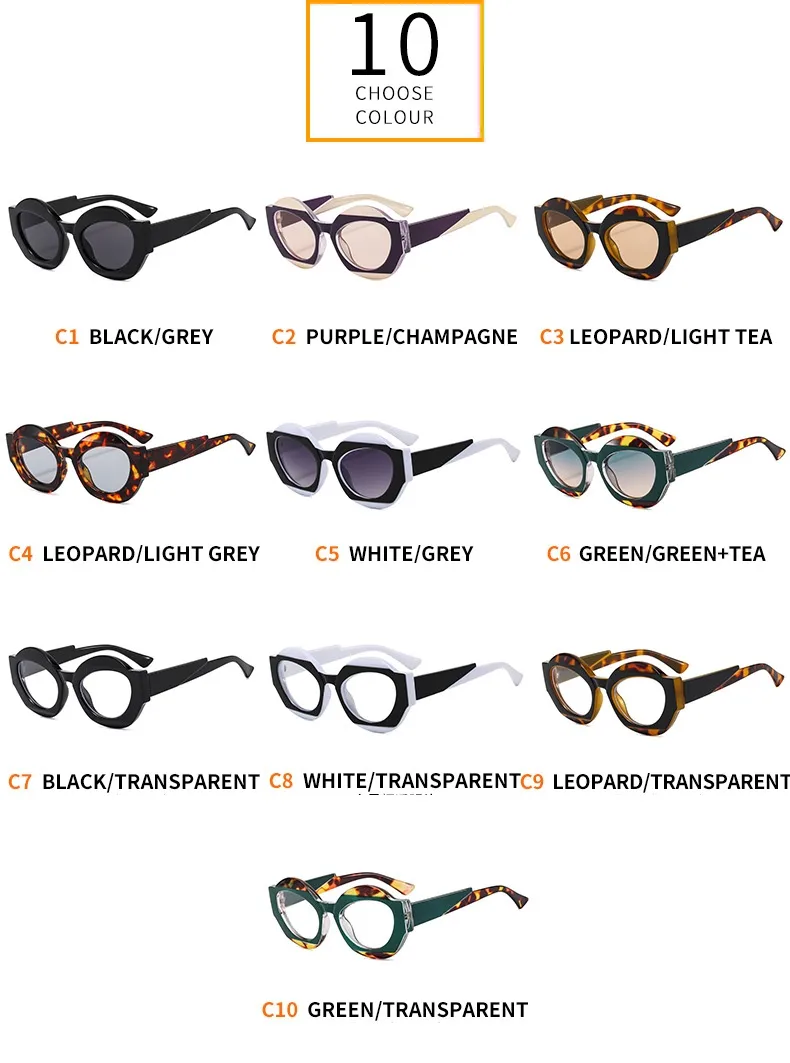 Outu Original Design Color Matching Geometric Sunglasses 4394 Men's Fashion Personality Gorgeous Sunglasses Plain Glasses display picture 5