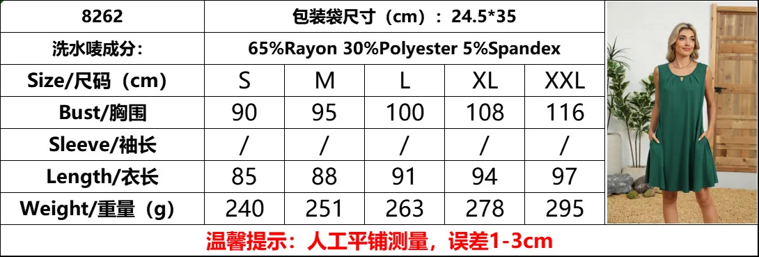 Europe And The United States  Foreign Trade  Summer New Solid Color Round Neck Hollow Pleated Sleeveless Pocket Dress display picture 1