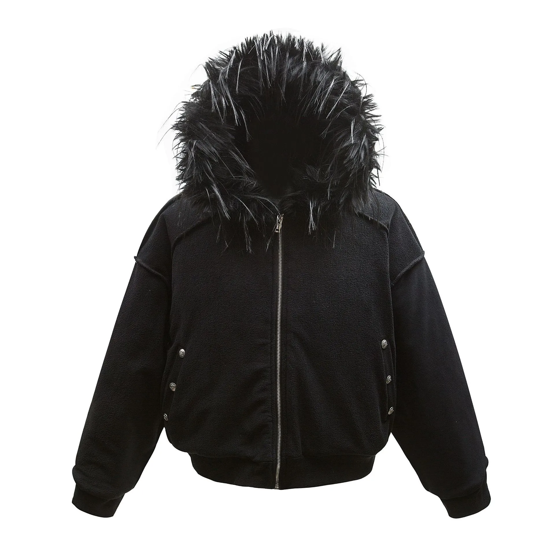 Jiayiku Tide Brand  New Winter Fur Collar Fleece-lined Cotton-padded Jacket Coat American Retro Lamb Wool Warm Cotton-padded Jacket display picture 5