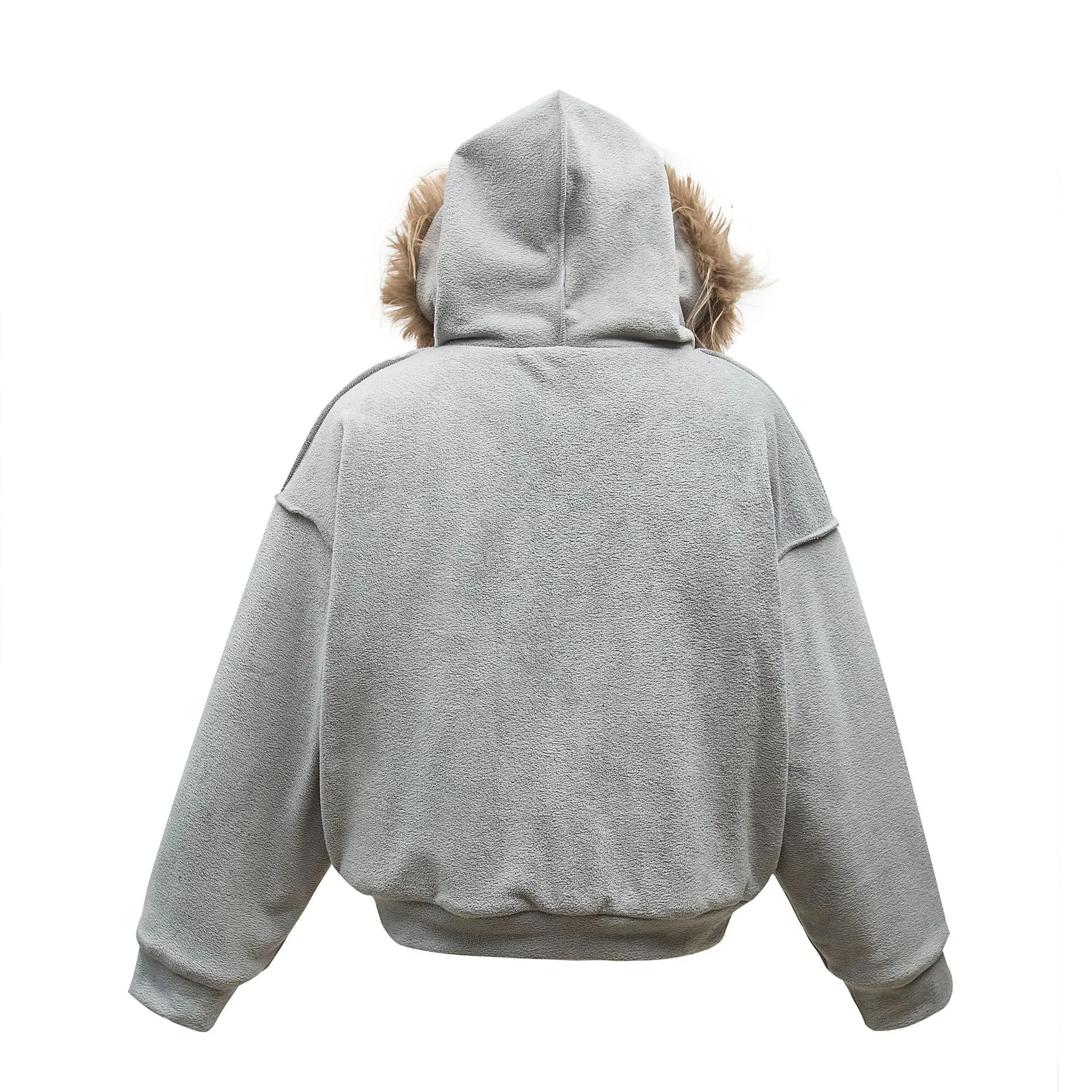 Jiayiku Tide Brand  New Winter Fur Collar Fleece-lined Cotton-padded Jacket Coat American Retro Lamb Wool Warm Cotton-padded Jacket display picture 4