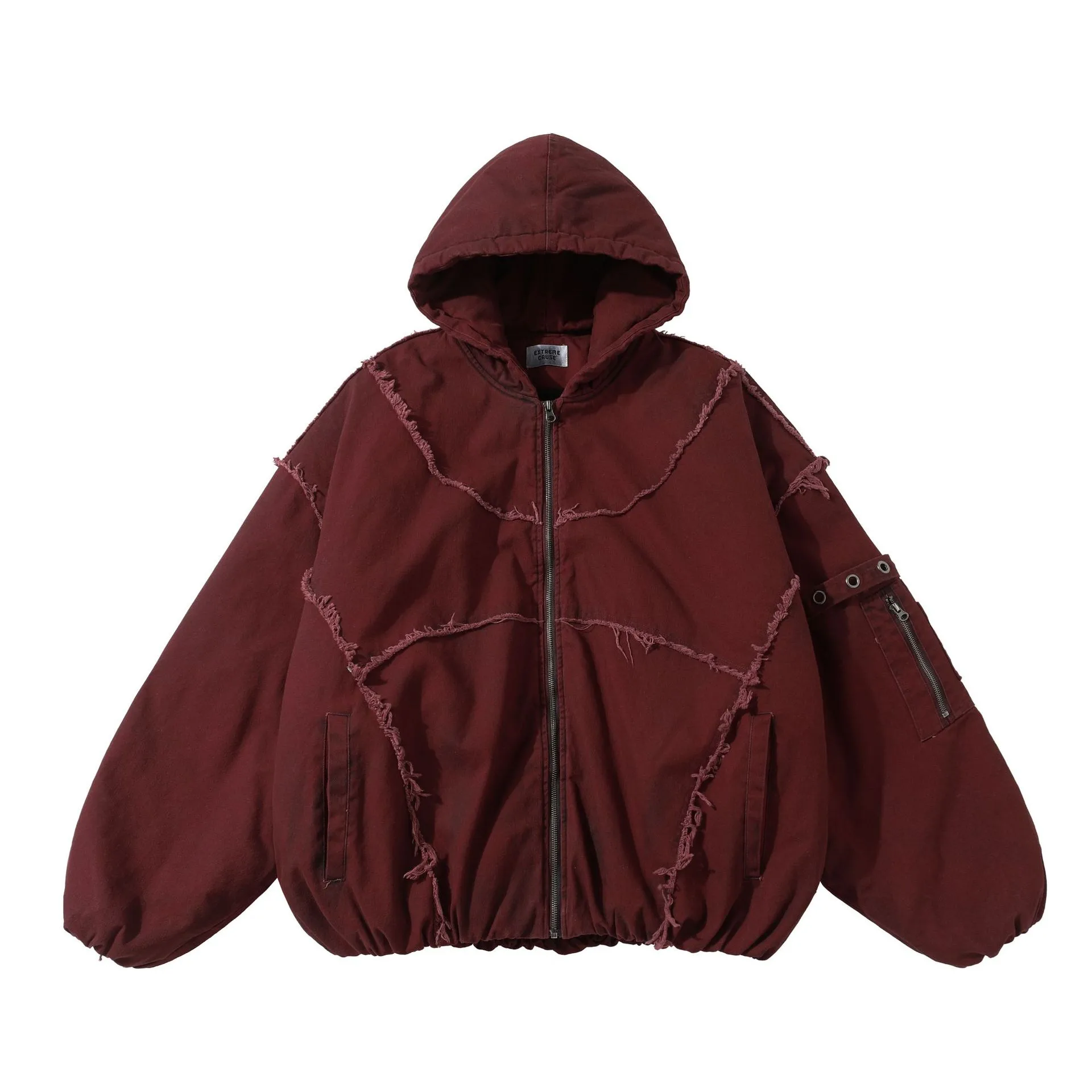 Jiayiku Tide Brand  Winter New Waste Earth Style American Street Dirty Dyed Rough Edge Old Thickened Warm Cotton-padded Jacket display picture 5