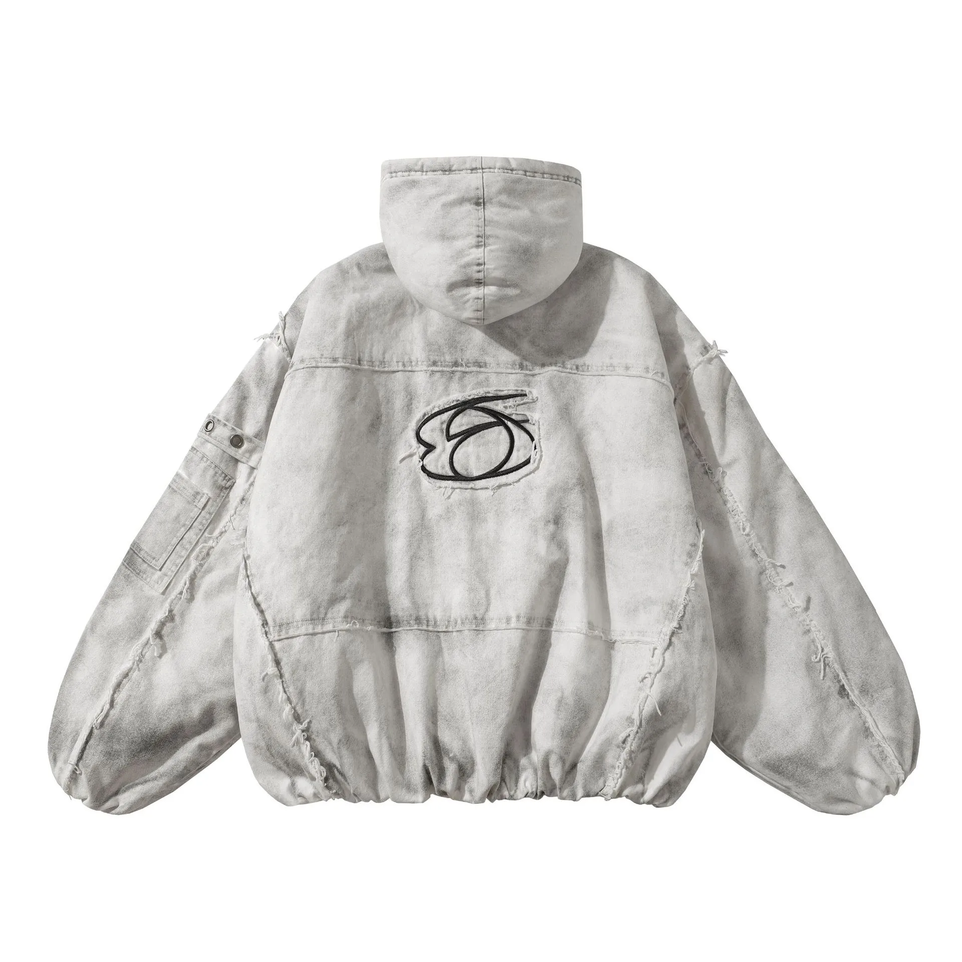 Jiayiku Tide Brand  Winter New Waste Earth Style American Street Dirty Dyed Rough Edge Old Thickened Warm Cotton-padded Jacket display picture 4