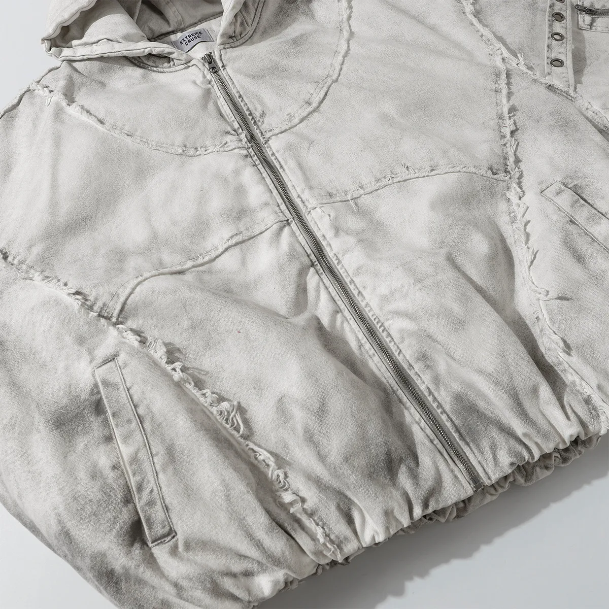 Jiayiku Tide Brand  Winter New Waste Earth Style American Street Dirty Dyed Rough Edge Old Thickened Warm Cotton-padded Jacket display picture 8