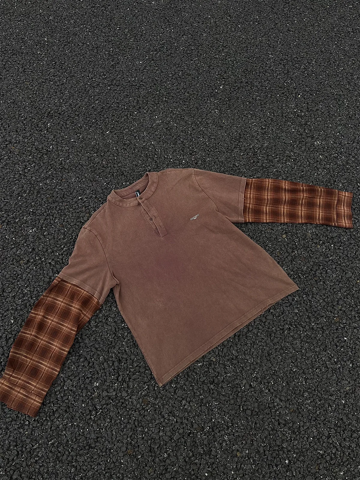 Jiayiku Men's  Spring New American Street Fashion Brand Retro Washed Batik Plaid Fake Two-Piece Sweater display picture 12