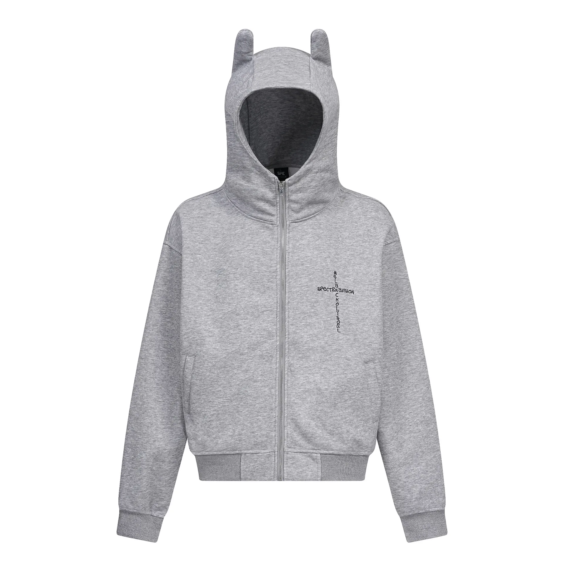 Jiayiku Men's  New American Street Hoodie Spring And Autumn Deviruchi Ear Washed Cardigan Zipper Sweater display picture 5