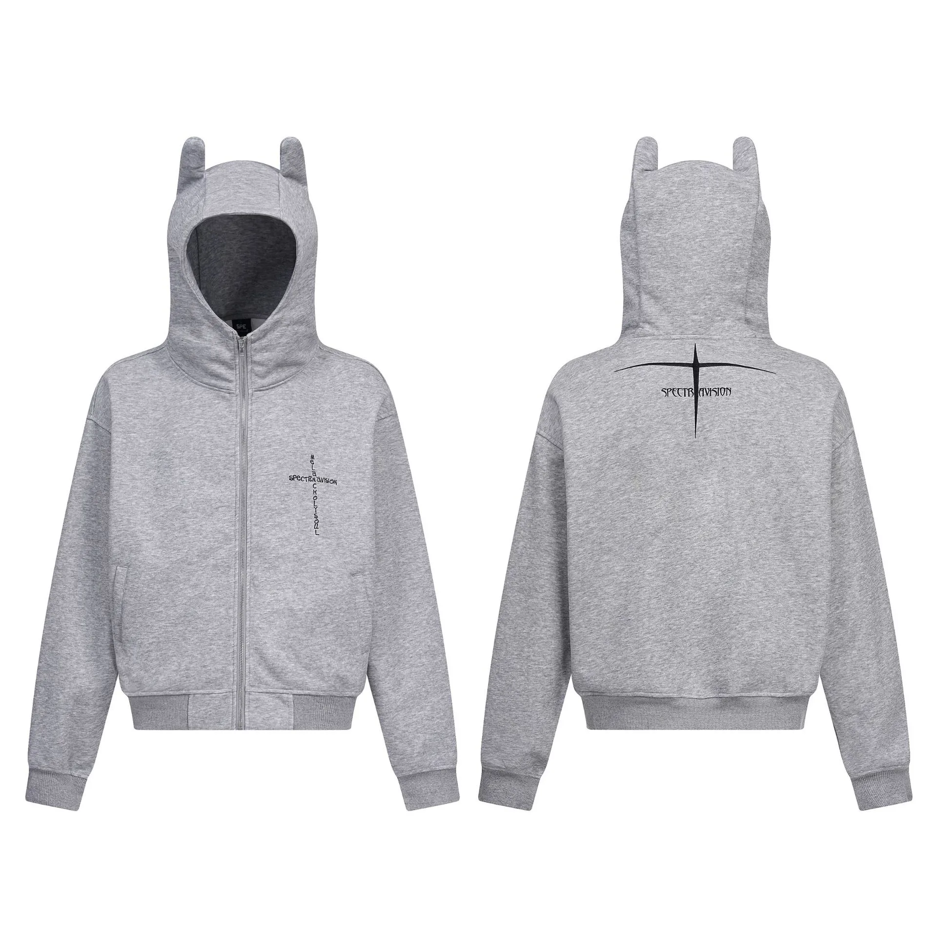 Jiayiku Men's  New American Street Hoodie Spring And Autumn Deviruchi Ear Washed Cardigan Zipper Sweater display picture 8