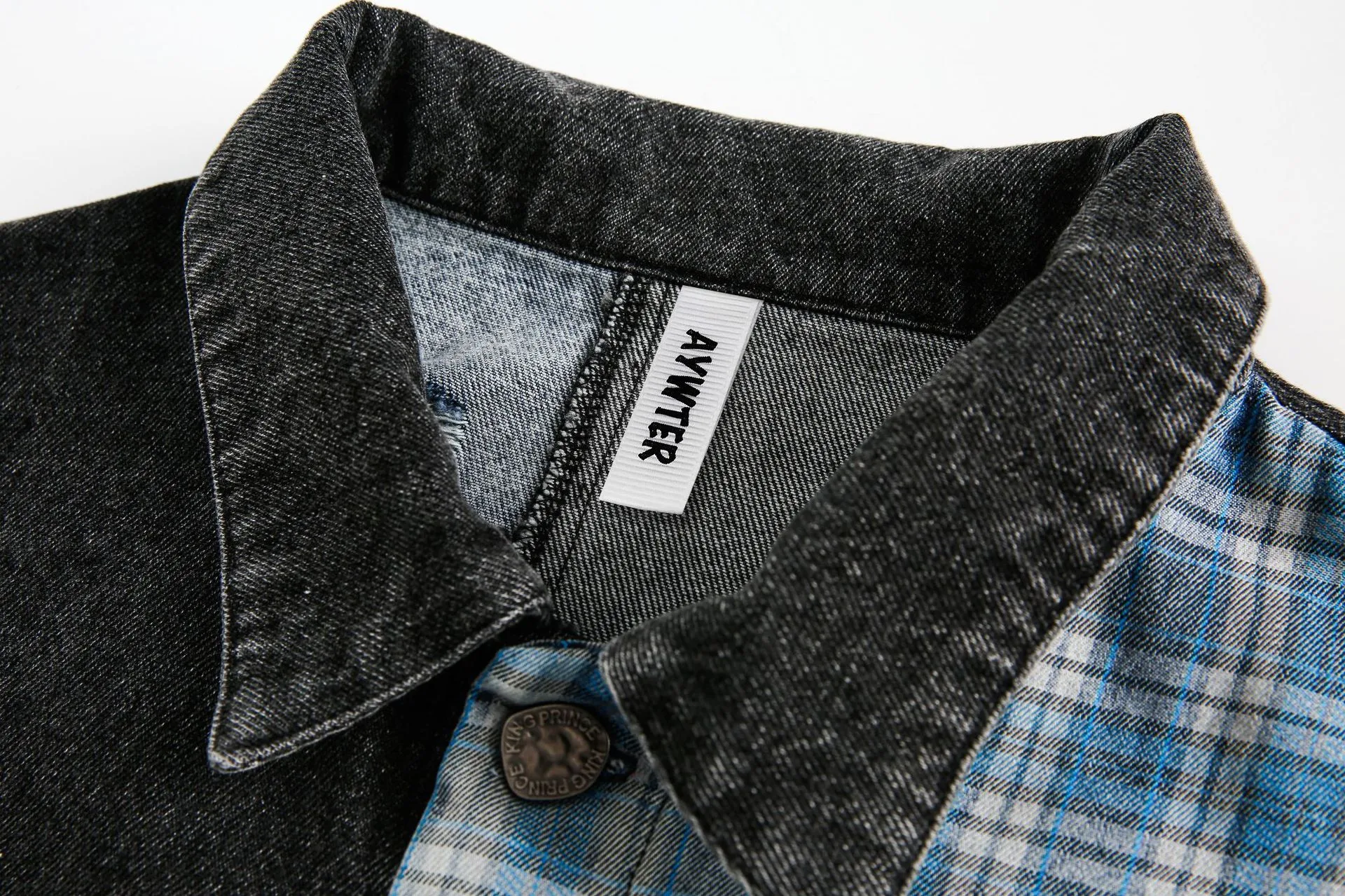 Jiayiku Tide Brand  Spring New American Retro Damaged Stitching Wash Denim Jacket Antique Feeling Coat display picture 17