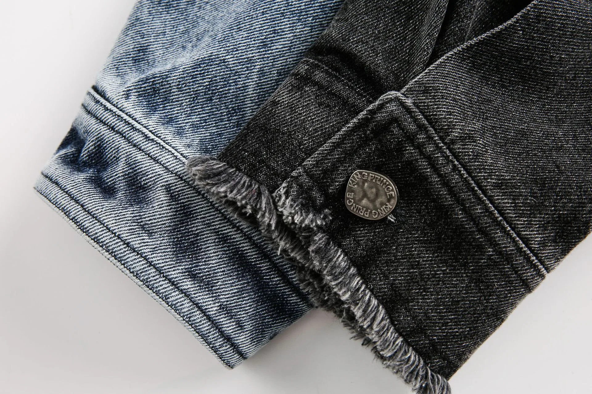 Jiayiku Tide Brand  Spring New American Retro Damaged Stitching Wash Denim Jacket Antique Feeling Coat display picture 25
