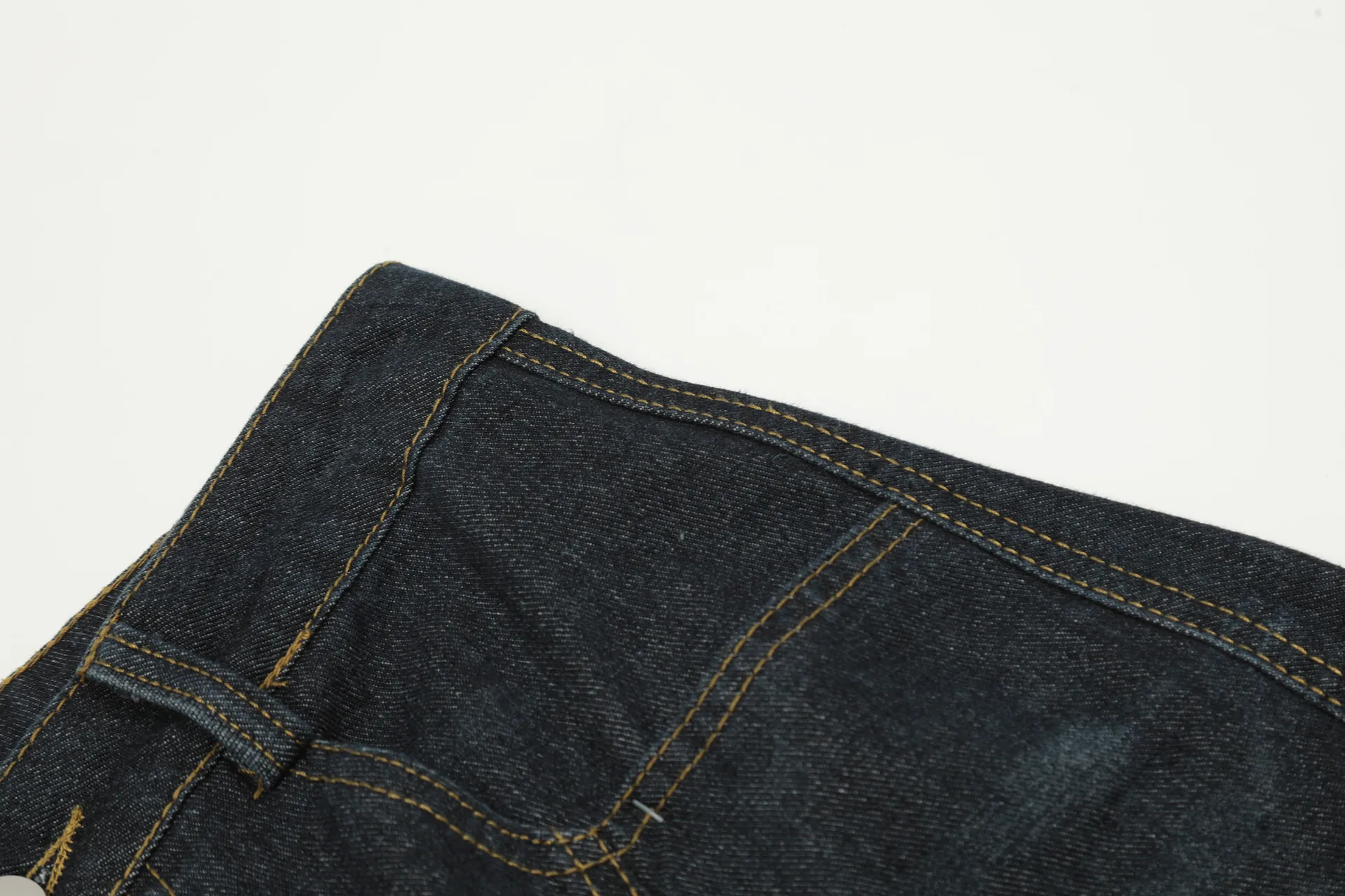 Jiayiku Fashion Brand  American Vintage Vibe Personalized Stitching Washed Jeans Men's And Women's Wide Leg Machete Trousers display picture 18