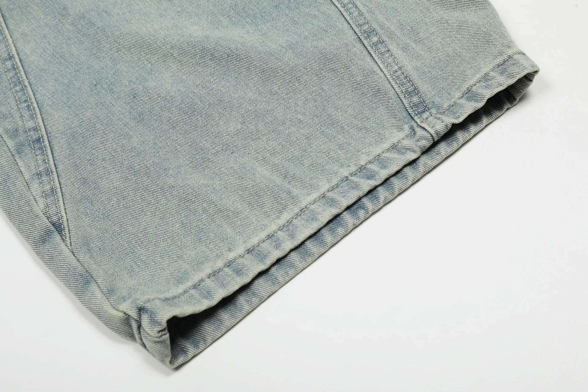 Jiayiku Fashion Brand  American Vintage Vibe Personalized Stitching Washed Jeans Men's And Women's Wide Leg Machete Trousers display picture 22