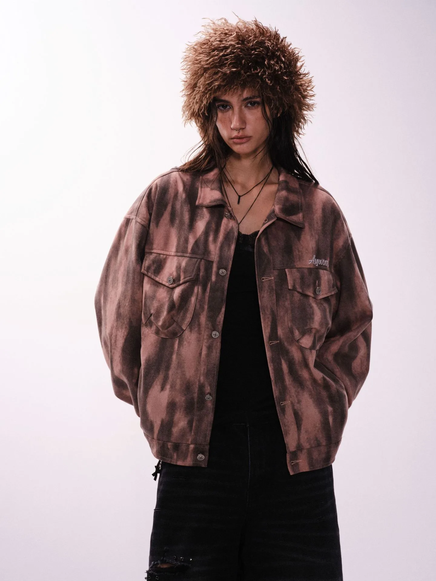 Jiayiku Men's  Spring New American Retro Diablo Graffiti Figure Suede Tooling Jacket Coat display picture 7