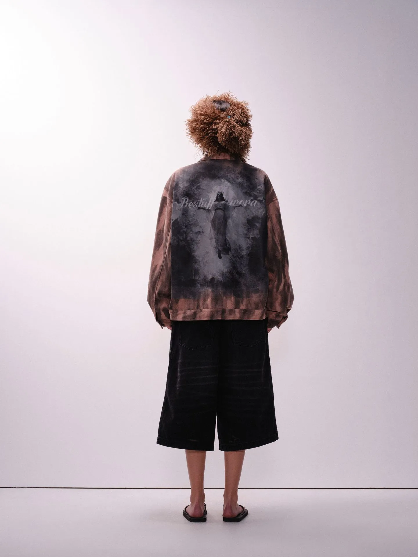 Jiayiku Men's  Spring New American Retro Diablo Graffiti Figure Suede Tooling Jacket Coat display picture 9