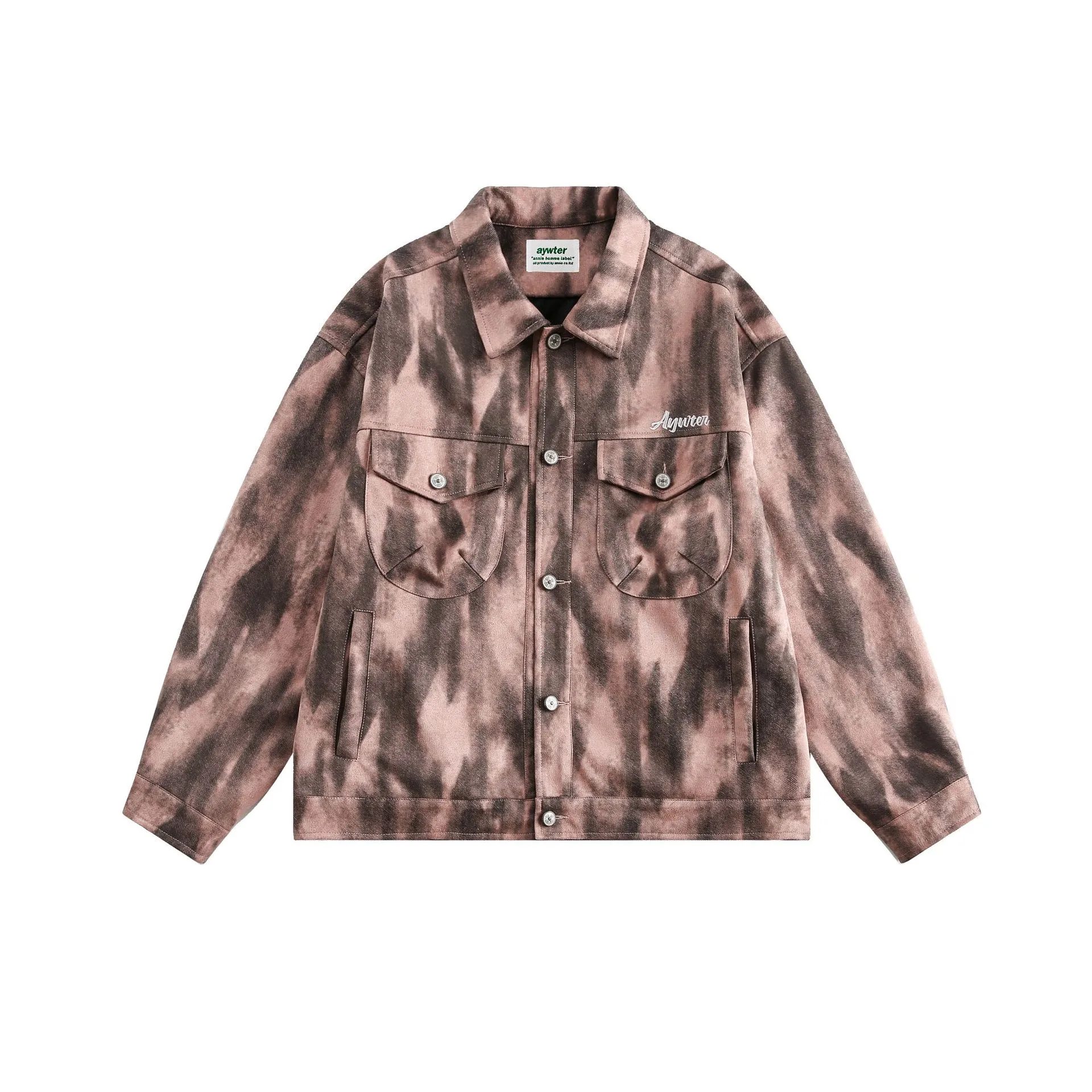 Jiayiku Men's  Spring New American Retro Diablo Graffiti Figure Suede Tooling Jacket Coat display picture 12