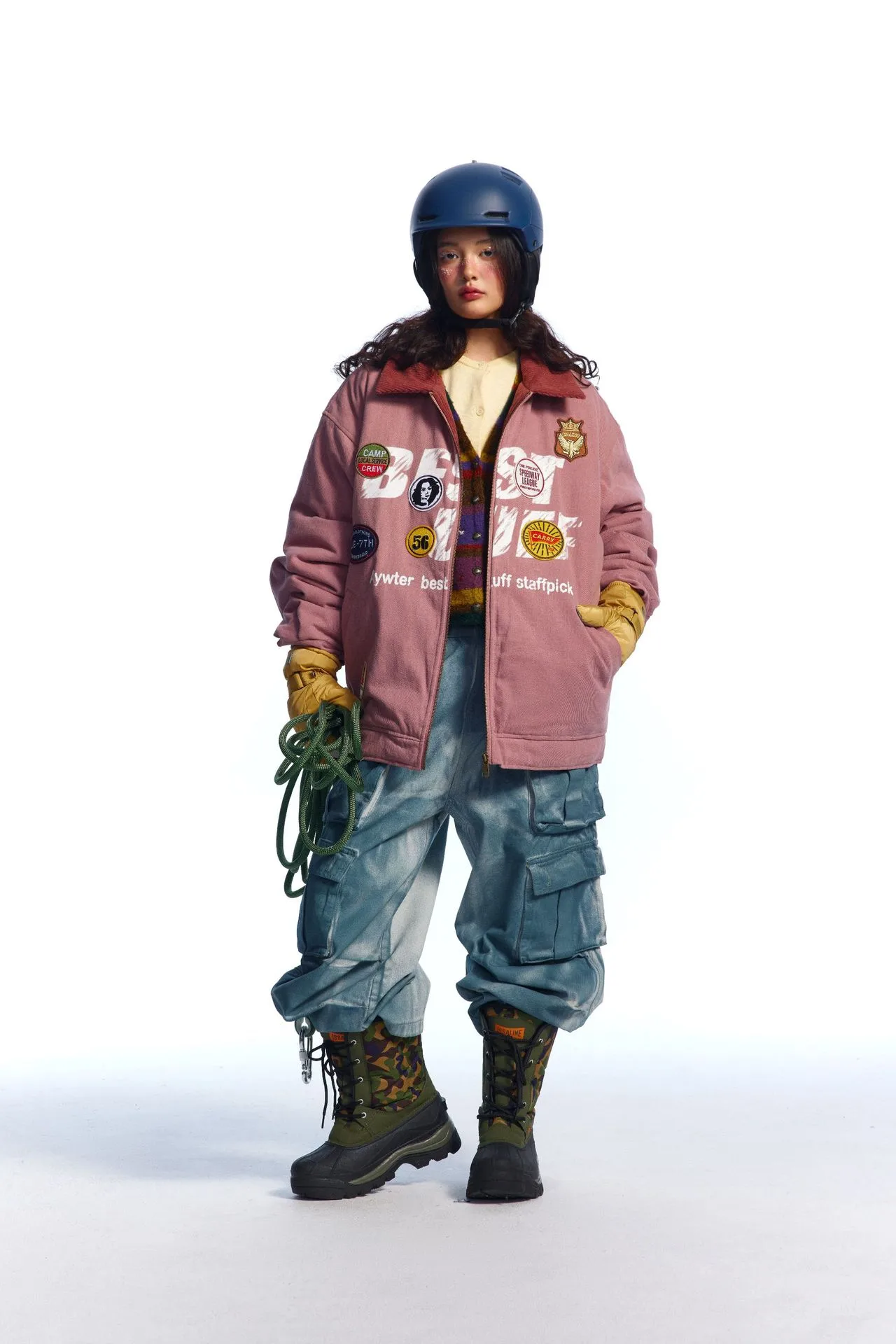 Jiayi Library Men's  New Winter Warm Cotton Coat American Vintage Washed Printed Couple's Cotton Coat Jacket display picture 18