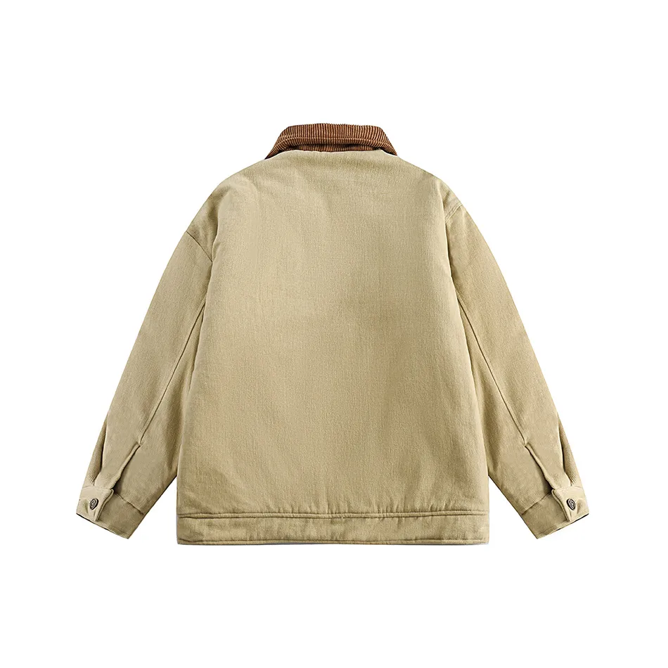 Jiayi Library Men's  New Winter Warm Cotton Coat American Vintage Washed Printed Couple's Cotton Coat Jacket display picture 23