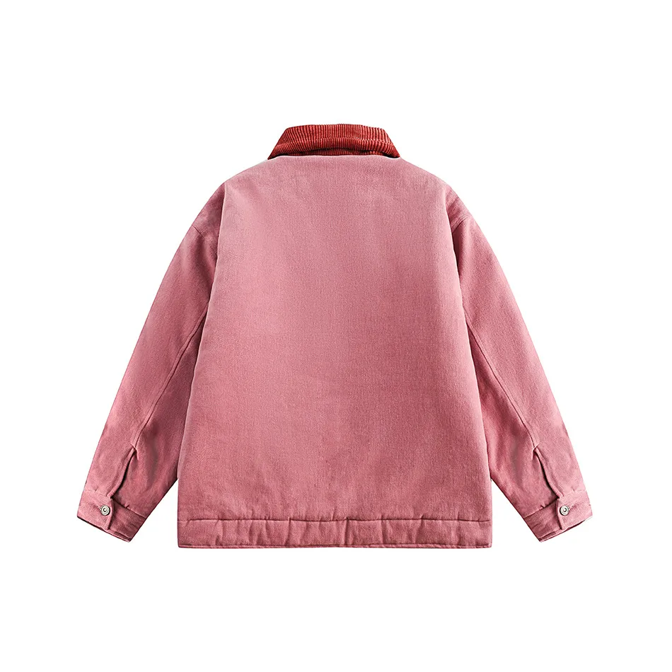 Jiayi Library Men's  New Winter Warm Cotton Coat American Vintage Washed Printed Couple's Cotton Coat Jacket display picture 25