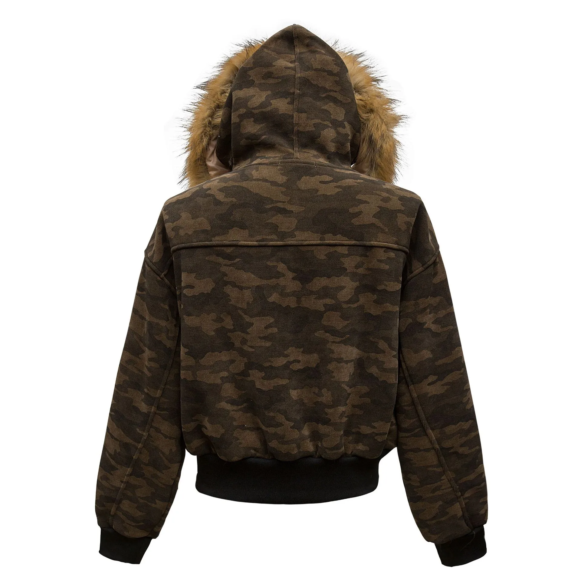 Jiayiku Men's  New Winter Camouflage Cotton-padded Coat Coat American Trendy Contrast Color Stitching Plus Fluffy Collar Cotton-padded Coat display picture 3