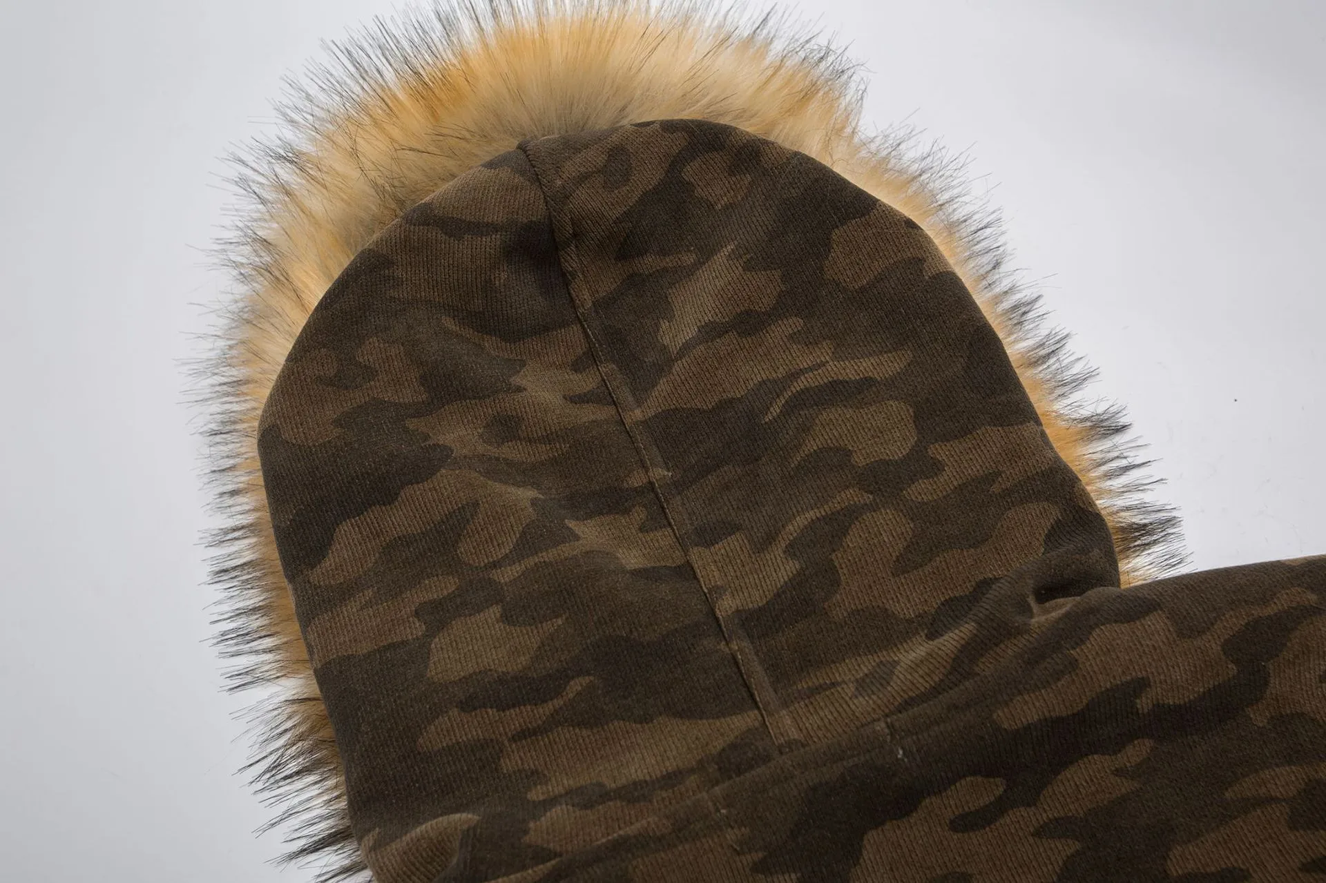 Jiayiku Men's  New Winter Camouflage Cotton-padded Coat Coat American Trendy Contrast Color Stitching Plus Fluffy Collar Cotton-padded Coat display picture 12