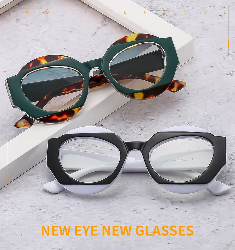 Outu Original Design Color Matching Geometric Sunglasses 4394 Men's Fashion Personality Gorgeous Sunglasses Plain Glasses display picture 1