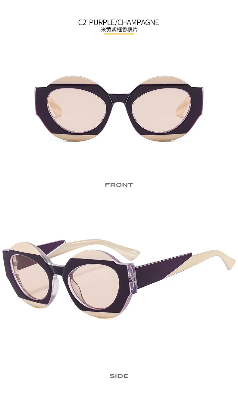 Outu Original Design Color Matching Geometric Sunglasses 4394 Men's Fashion Personality Gorgeous Sunglasses Plain Glasses display picture 8