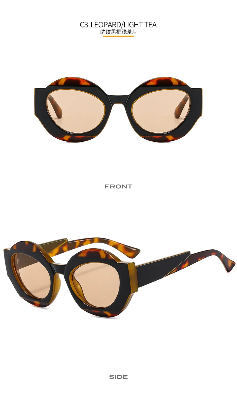 Outu Original Design Color Matching Geometric Sunglasses 4394 Men's Fashion Personality Gorgeous Sunglasses Plain Glasses display picture 9