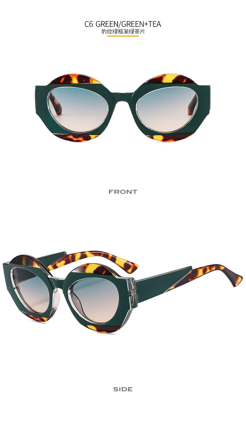 Outu Original Design Color Matching Geometric Sunglasses 4394 Men's Fashion Personality Gorgeous Sunglasses Plain Glasses display picture 12