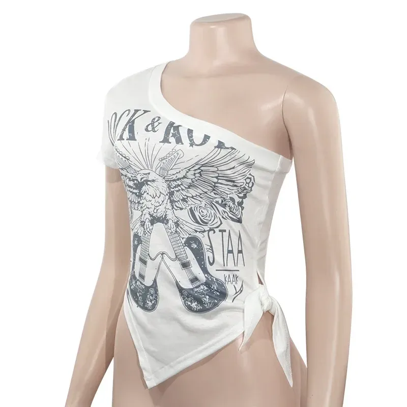 C020TP    Summer New Fashion Slant Collar Sleeveless Strap Split Vest Printed Women's Top display picture 11