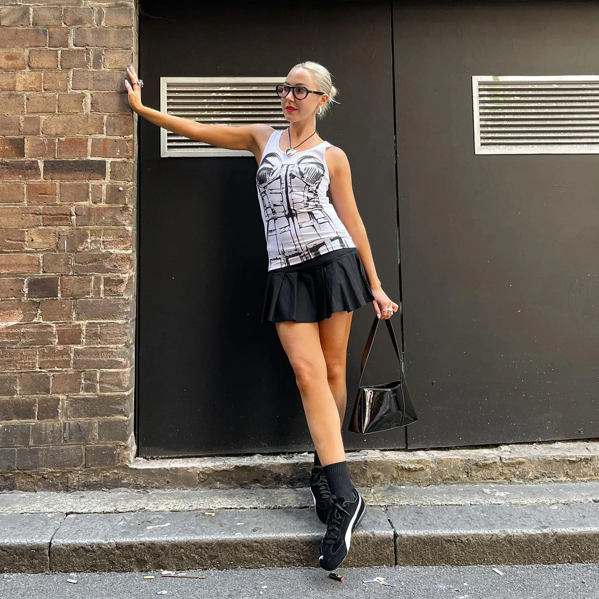 A706TP Europe And The United States   Spring New Sleeveless Vest Female Bone Printing Street Hot Girl Fashion All-match display picture 2