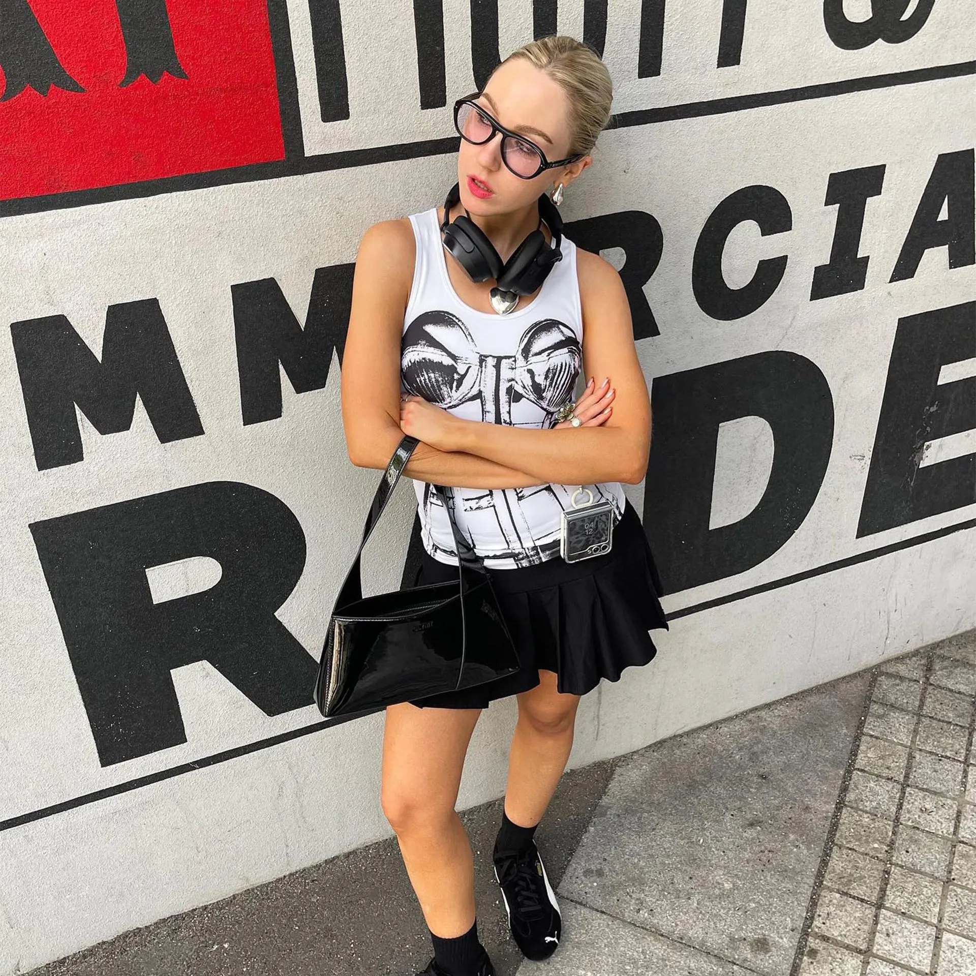 A706TP Europe And The United States   Spring New Sleeveless Vest Female Bone Printing Street Hot Girl Fashion All-match display picture 5
