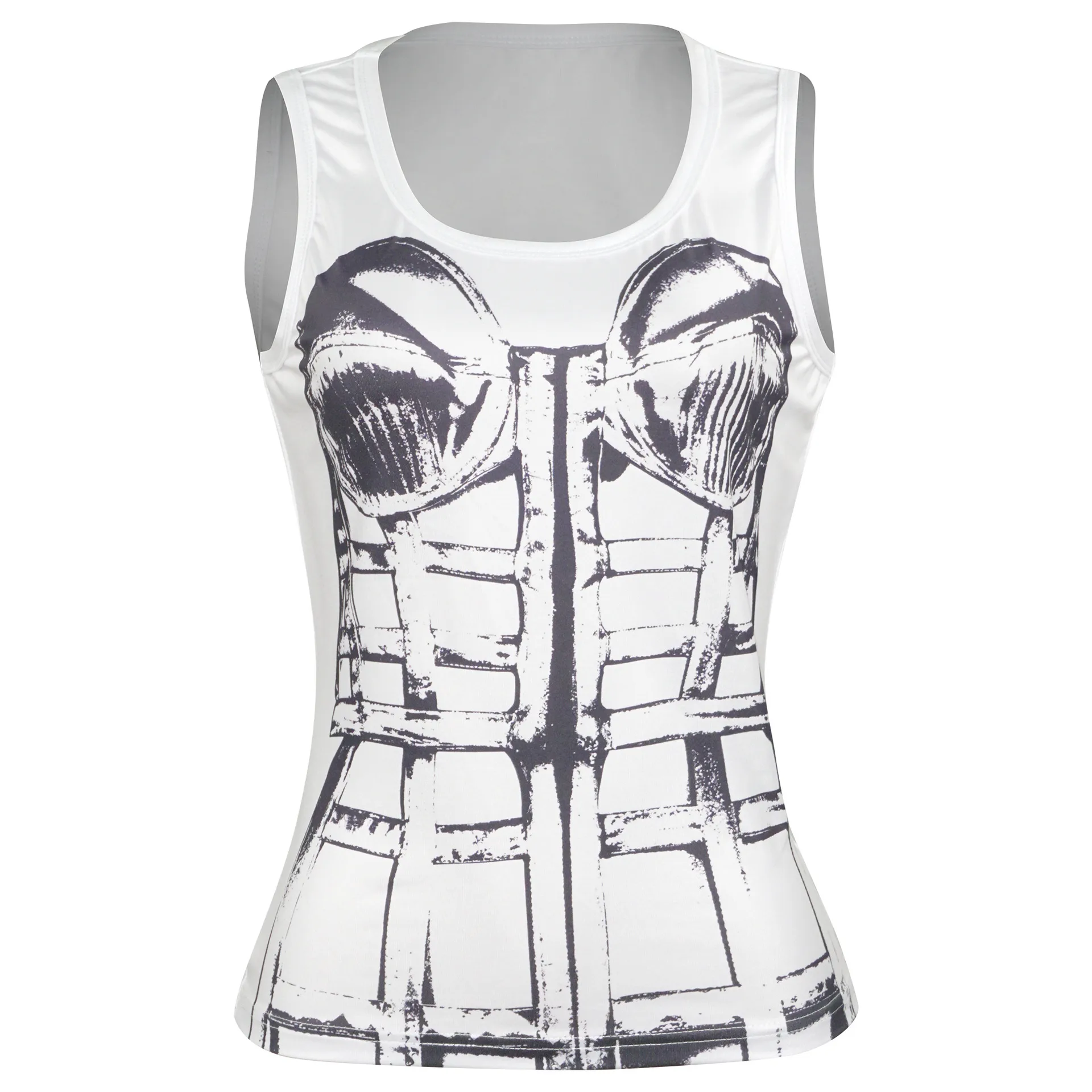A706TP Europe And The United States   Spring New Sleeveless Vest Female Bone Printing Street Hot Girl Fashion All-match display picture 8