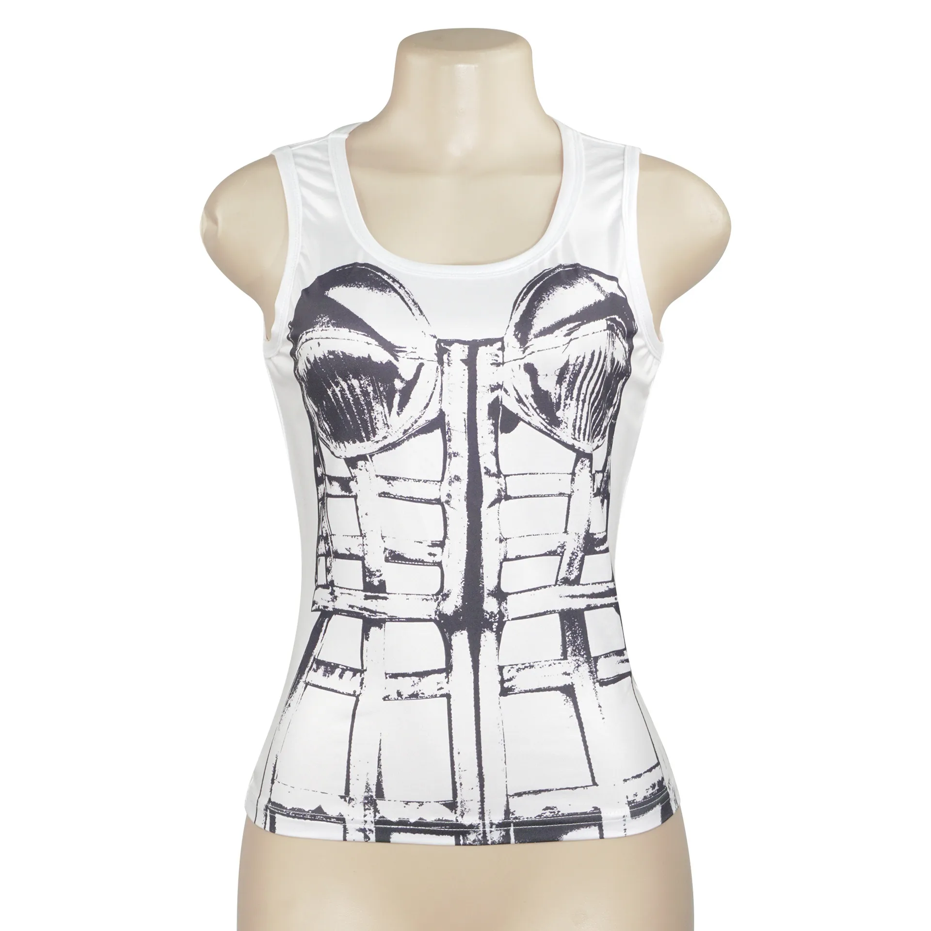 A706TP Europe And The United States   Spring New Sleeveless Vest Female Bone Printing Street Hot Girl Fashion All-match display picture 9