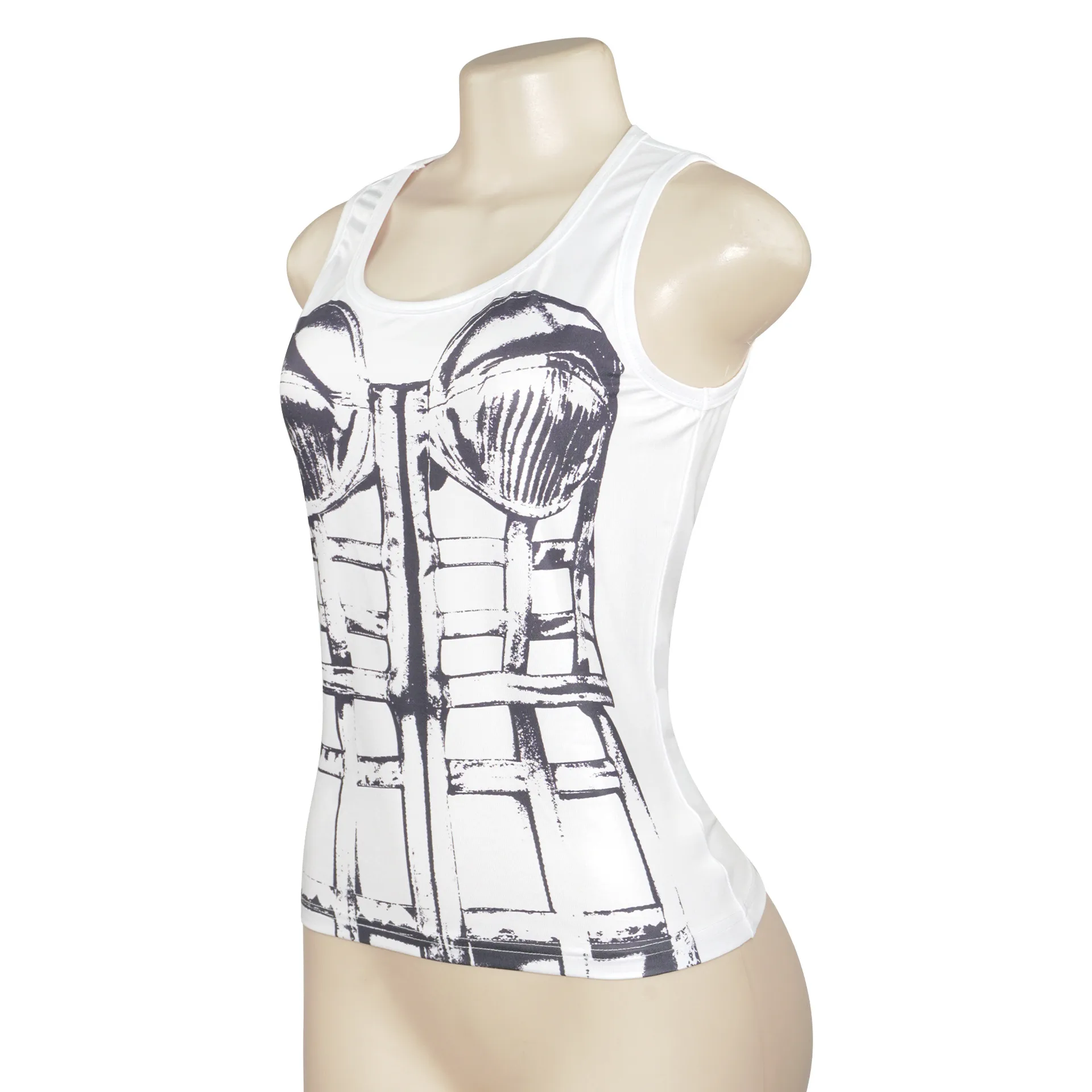 A706TP Europe And The United States   Spring New Sleeveless Vest Female Bone Printing Street Hot Girl Fashion All-match display picture 10