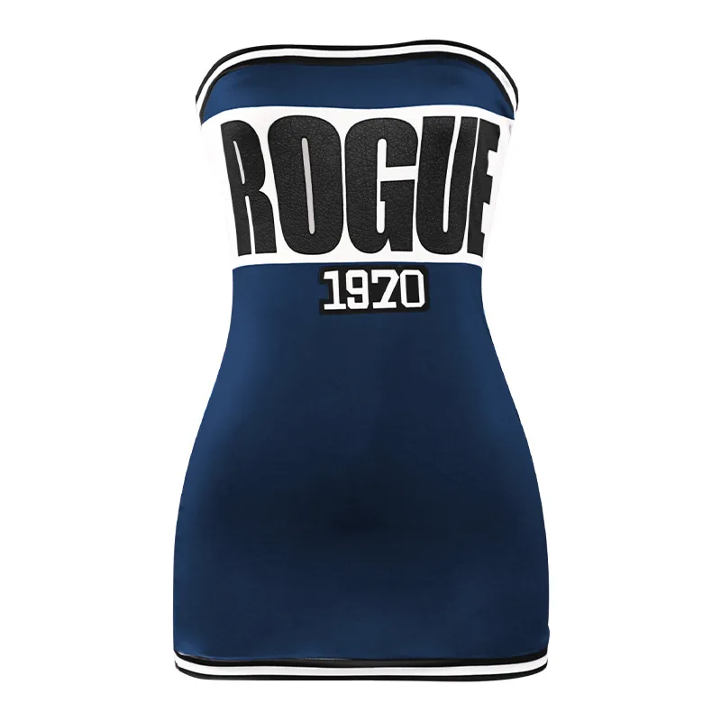 A502DS  Foreign Trade  Summer New Fashion Letter Printing Tube-like Sexy Short Slim-fit Dress display picture 10