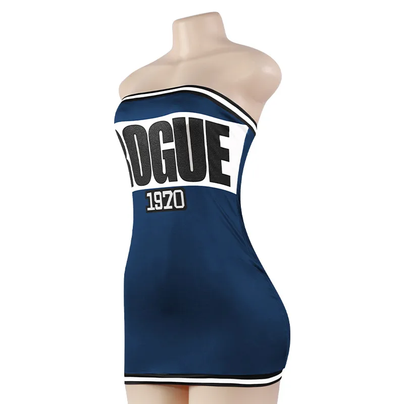A502DS  Foreign Trade  Summer New Fashion Letter Printing Tube-like Sexy Short Slim-fit Dress display picture 12