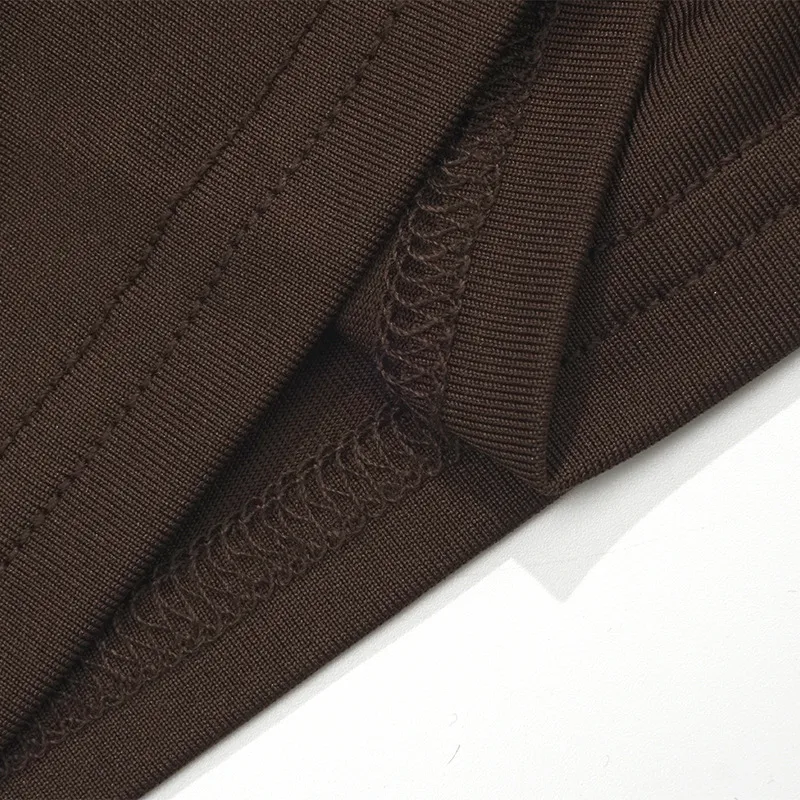 C116TP Europe And The United States  New Solid Color Round Neck Mesh Stitching Perspective Long Sleeve Half High Collar Sexy Women's Top display picture 17
