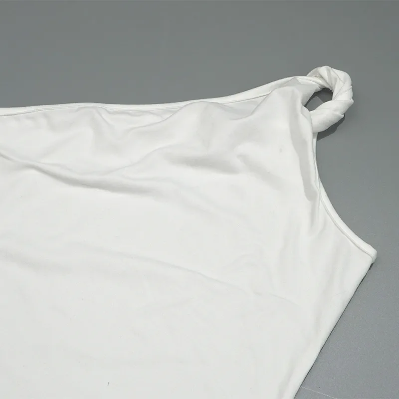 L259DS Europe And The United States   New Solid Color Sleeveless One-sided Oblique Shoulder Short Slim Hip Women's Dress display picture 13