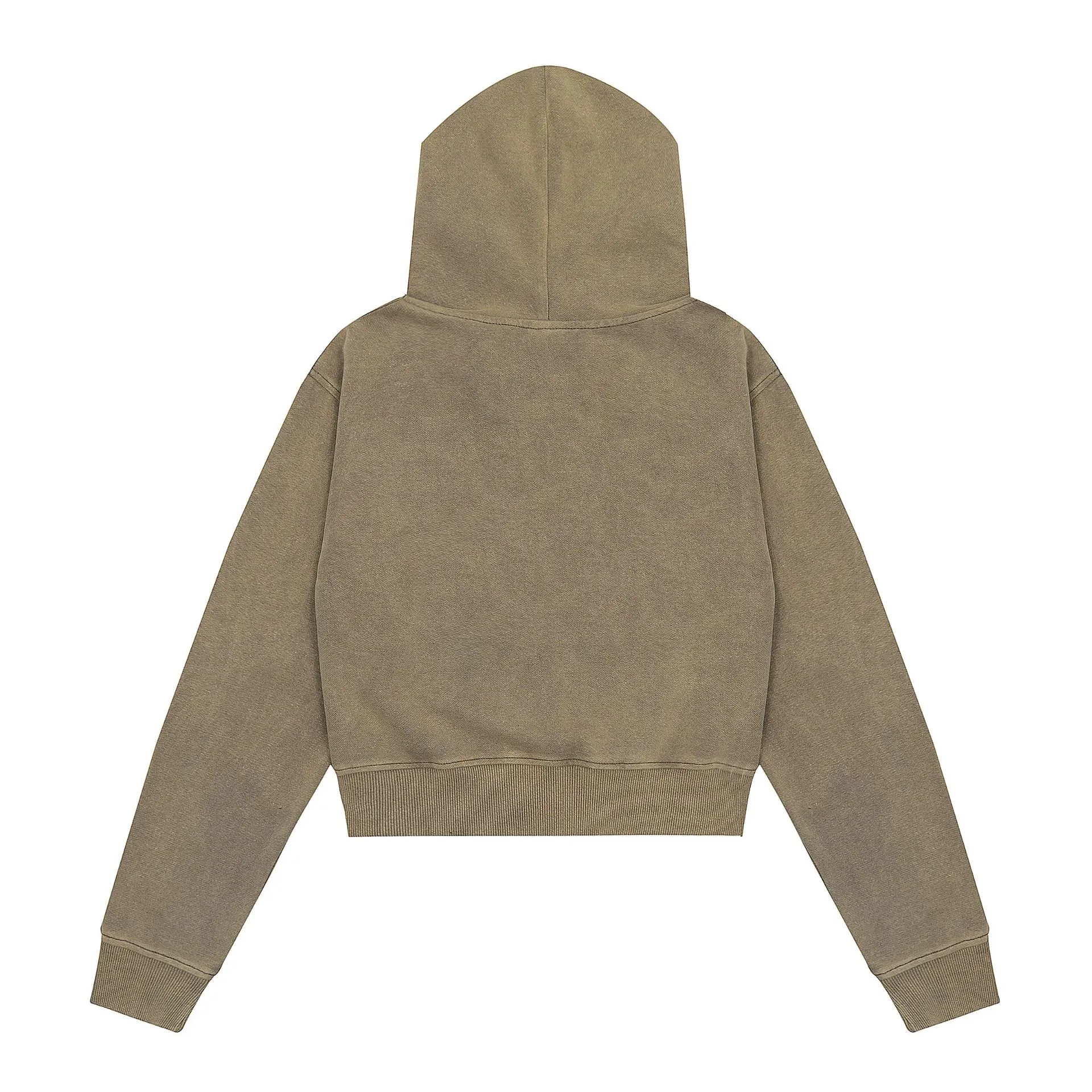 Jiayiku Women's Clothing  Autumn American Style Retro Personalized Street Fashion Washed Distressed Zipper Cardigan Hoodie Short display picture 6