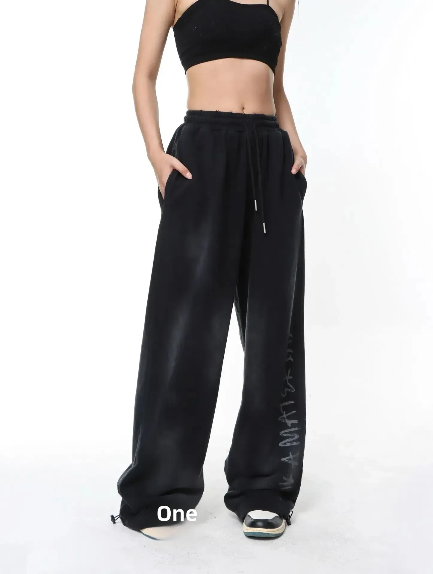 Jiayiku Men's  Autumn New American Retro Dirty Dye Washed Pants Hip-hop Hip-hop Sports Casual Pants display picture 3