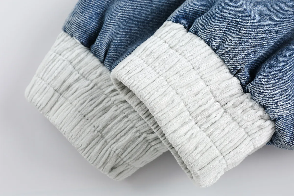 Jiayiku Tide Brand  New American Retro Washing Water Denim Jacket Men's Motorcycle Wind Corduroy Stitching Jacket display picture 24