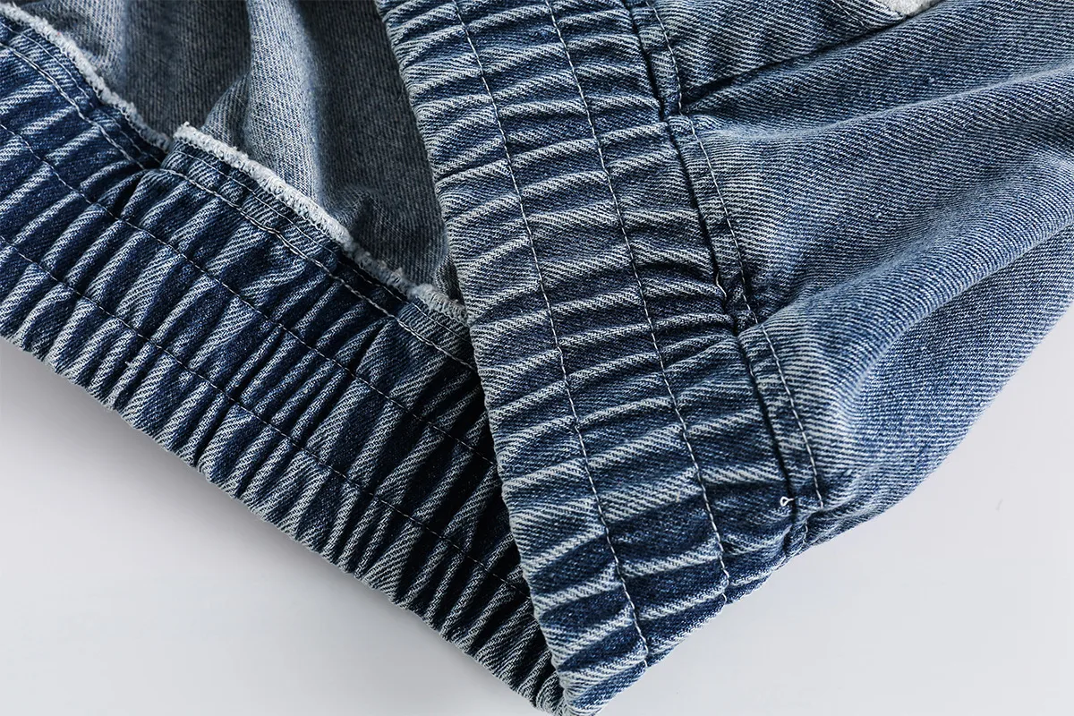 Jiayiku Tide Brand  New American Retro Washing Water Denim Jacket Men's Motorcycle Wind Corduroy Stitching Jacket display picture 26