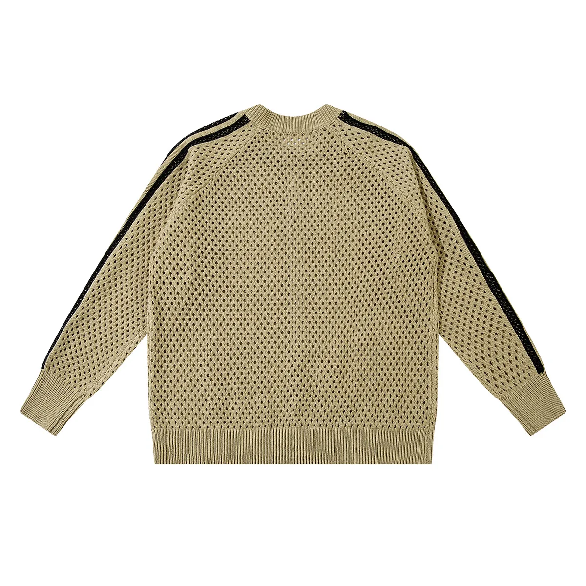Jiayiku Fashion Brand  New American Style Retro Striped Hollow Knitwear Jacket Zipper Cardigan Sweater For Men And Women display picture 4