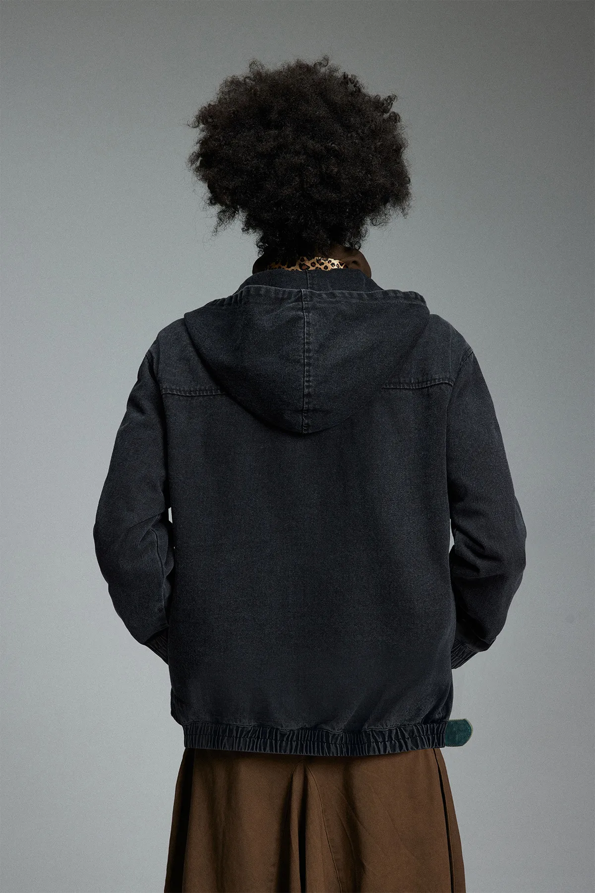 Jiayiku Fashion Brand  New American Heavy Wash Denim Jacket Men's And Women's Retro High-end Hooded Jacket display picture 11