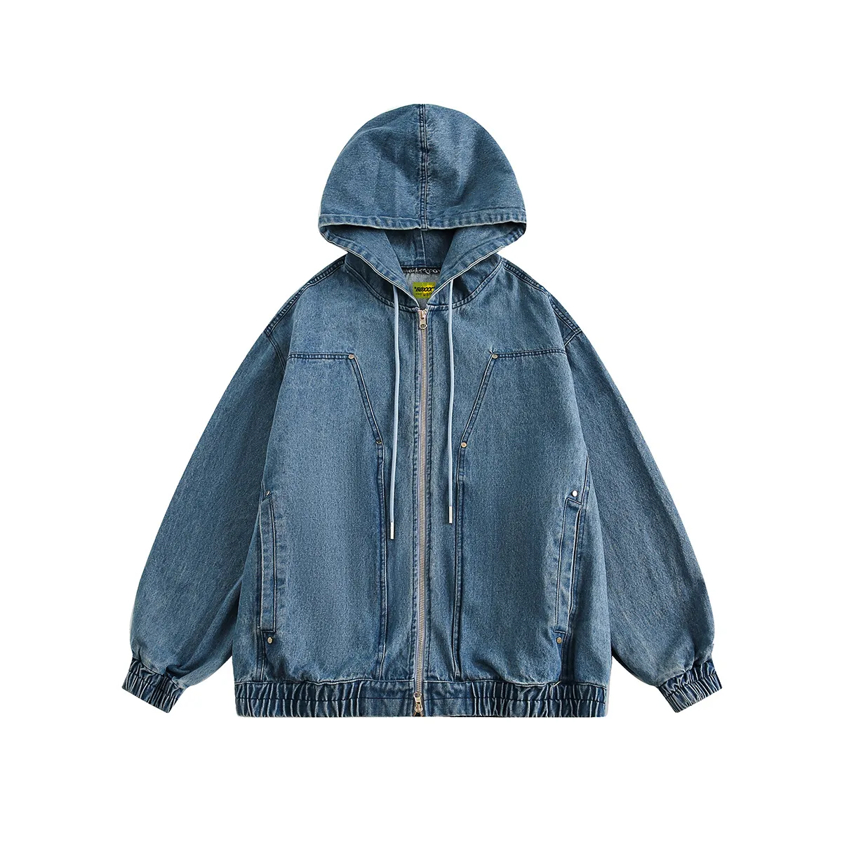 Jiayiku Fashion Brand  New American Heavy Wash Denim Jacket Men's And Women's Retro High-end Hooded Jacket display picture 19