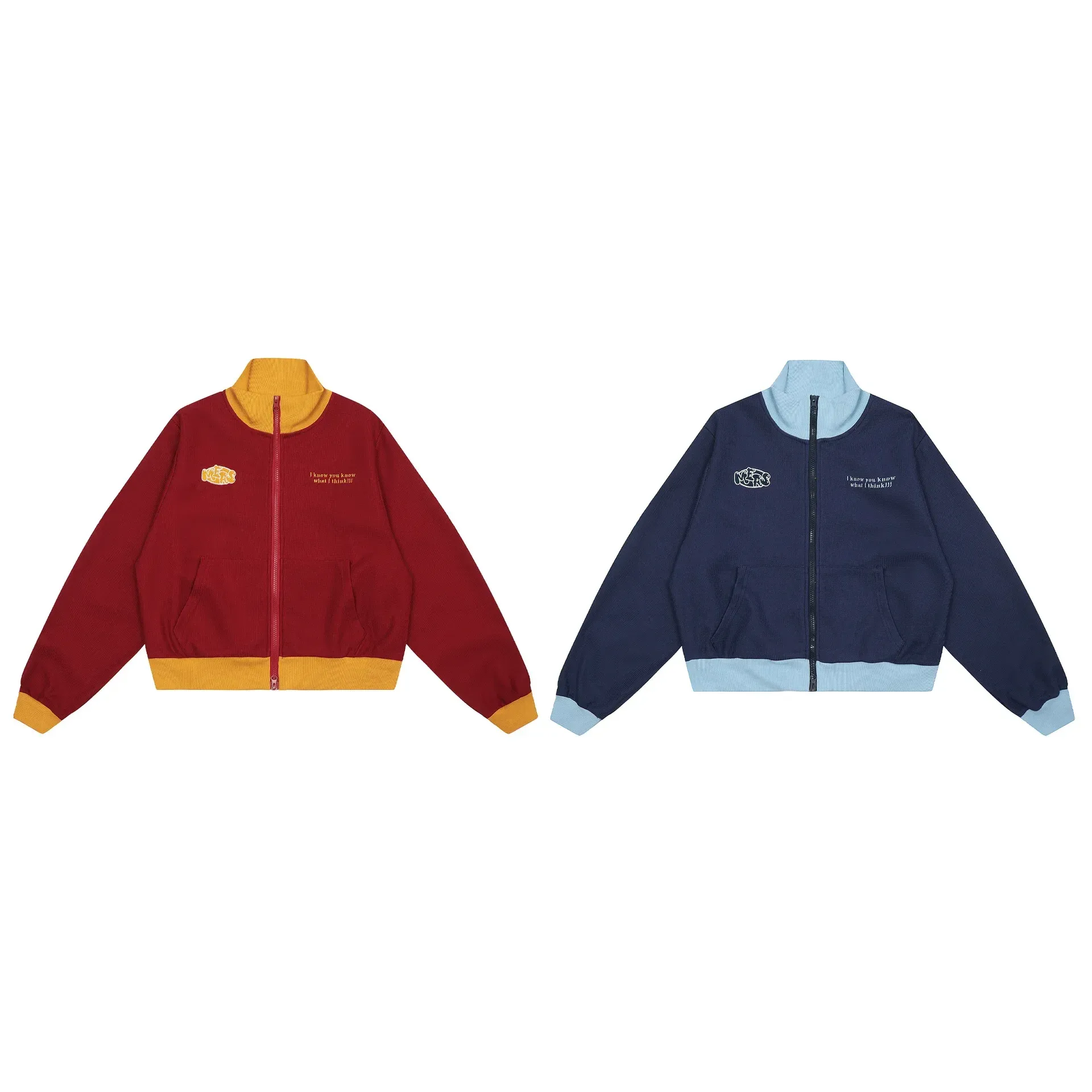 Jiayiku Fashion Brand  Autumn New American Retro Embroidered Contrast Color Stitching Baseball Suit Jacket Short Jacket display picture 7