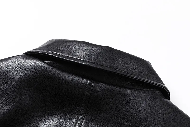 Jiayiku Fashion Brand  Autumn And Winter New American Retro Simple Short PU Leather Motorcycle Jacket Coat For Men And Women display picture 11