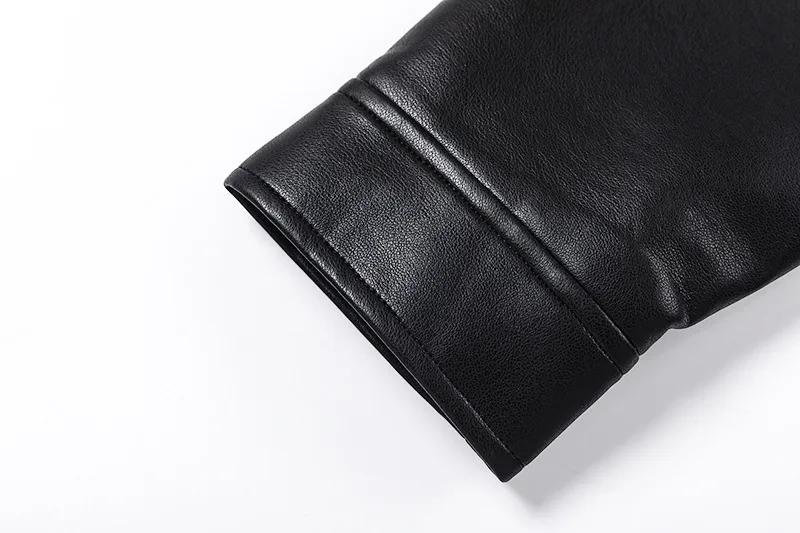 Jiayiku Fashion Brand  Autumn And Winter New American Retro Simple Short PU Leather Motorcycle Jacket Coat For Men And Women display picture 12