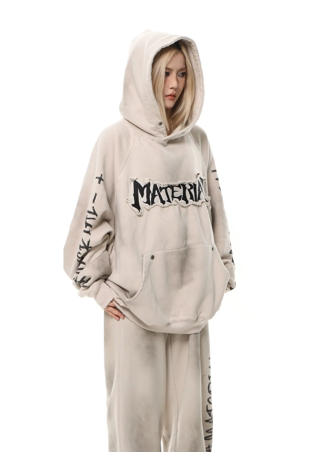 Jiayiku Men's  Waste Earth Style American-style Washed Heavy Hoodie Autumn And Winter New Cloth Embroidered Hooded Sweater display picture 3